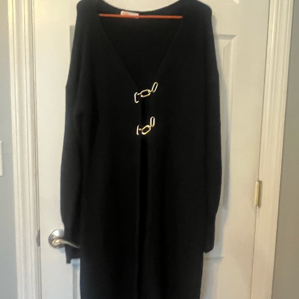 bNWT  Kohl's Black Casual Long Sleeve Sweater duster
